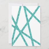 スウィート16誕生日ティール(緑がかった色)ブルーグリッター招待状 案内状 (裏面)