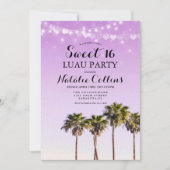 スウィート16誕生日トロピカルパームツリー招待状 招待状 (正面)
