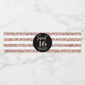 スウィート16誕生日バラストライプ金ゴールド ペットボトルラベル (シングルラベル)