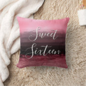 スウィート16誕生日バラ金ゴールドとブラックグラデーション クッション (ブランケット)