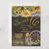 スウィート16誕生日バーンウッドサンフラワーレース 招待状 (正面)