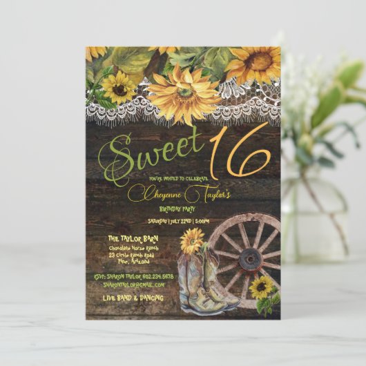 スウィート16誕生日バーンウッドサンフラワーレース 招待状 (スタンド正面)