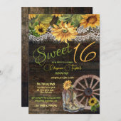 スウィート16誕生日バーンウッドサンフラワーレース 招待状 (正面/裏面)