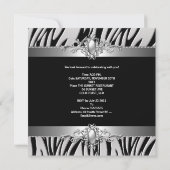 スウィート16誕生日パーティシルバーブラックゼブラジュエル2 招待状 (裏面)