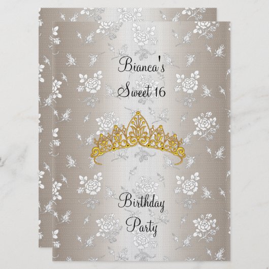 スウィート16誕生日パーティーの招待2 招待状 (正面/裏面)