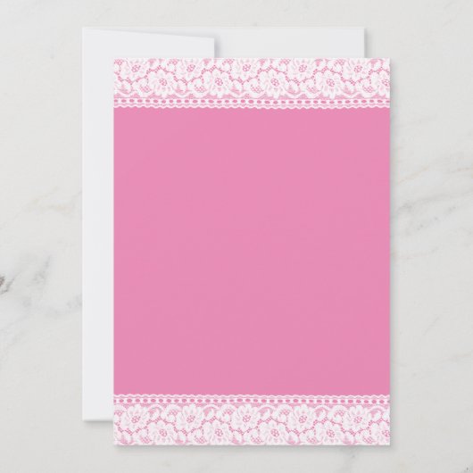 スウィート16誕生日パーティーレースブラックピンクハート 招待状 (裏面)