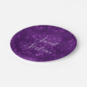 スウィート16誕生日パープルスパークルときらめく ペーパープレート (アングル)