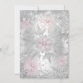 スウィート16誕生日ピンクシルバーウィンターワンダーランド 招待状 (裏面)