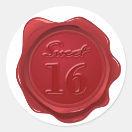 スウィート16誕生日フェイクワックスシール ラウンドシール