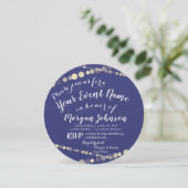 スウィート16誕生日フォト紙吹雪バラ金ゴールド 招待状 (スタンド正面)