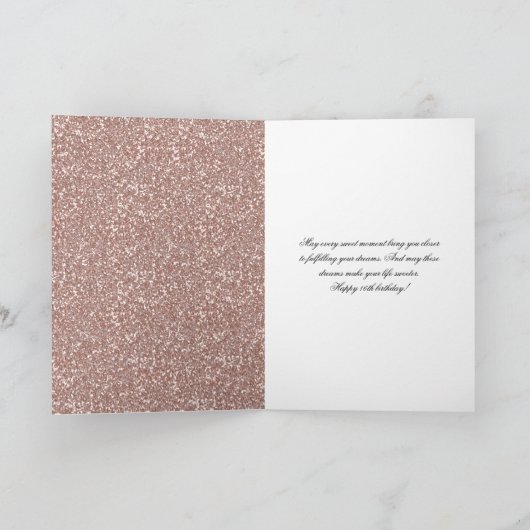 スウィート16誕生日フローラバラ金ゴールドガウン カード (内部)