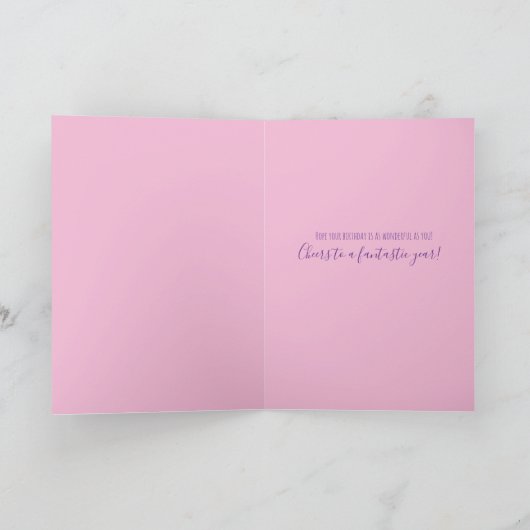 スウィート16誕生日フローラパープルインスピレーションカード カード (内部)