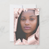 スウィート16誕生日ブライダル大学院バラ写真 招待状 (裏面)