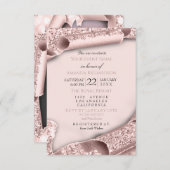 スウィート16誕生日ブライダル大学院バラ写真 招待状 (正面/裏面)