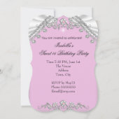 スウィート16誕生日プリンセスピンクダイヤモンドティアラ3 招待状 (裏面)