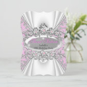 スウィート16誕生日プリンセスピンクダイヤモンドティアラ3 招待状 (スタンド正面)