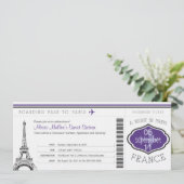 スウィート16誕生日ボーディングパストゥパリ 招待状 (スタンド正面)