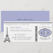 スウィート16誕生日ボーディングパストゥパリ 招待状 (正面/裏面)