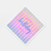 スウィート16誕生日レインボーグラデーショングリッターグラム紙 スタンダードランチョンナプキン (角)