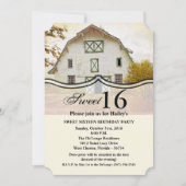 スウィート16誕生日招待状サンセットバーンカントリールスティ 招待状 (正面)