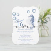 スウィート16誕生日招待状シーホース海ビーチ 招待状 (スタンド正面)