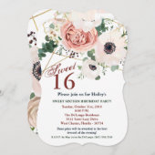 スウィート16誕生日招待状ジオメトリックガーデンバラアン 招待状 (正面/裏面)