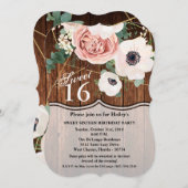 スウィート16誕生日招待状ジオメトリックガーデンバラ 招待状 (正面/裏面)