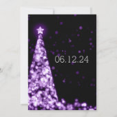 スウィート16誕生日招待状パープルクリスマス セーブザデート (裏面)