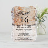 スウィート16誕生日招待状ブカントリー納屋ウッドレースt 招待状 (スタンド正面)