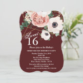 スウィート16誕生日招待状幾何ガーデンワインバー 招待状 (スタンド正面)
