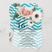 スウィート16誕生日招待状幾何学模様バラシェブロンテ 招待状 (正面/裏面)