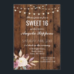 スウィート16誕生日招待状素朴ウッドフラワー16th 招待状<br><div class="desc">お客様の完璧な招待状を作成するためにテンプレートをパーソナライズZazzleストアを表示デザインの完全な選択： https://www.zazzle.co.uk/neonblooms?rf=238213803558726188</div>