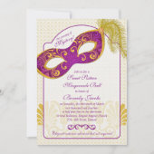 スウィート16誕生日招待状 | 仮装舞踏会 招待状 (正面)