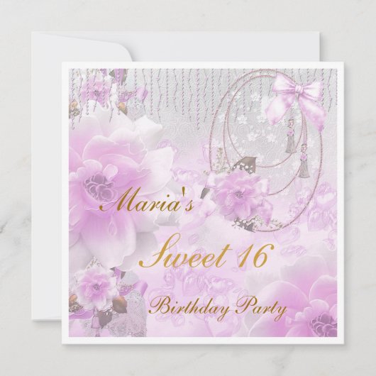 スウィート16誕生日招待状 招待状 (正面)