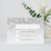 スウィート16誕生日RSVPシルバー《写真》ぼけ味スパークルライト 出欠カード (スタンド正面)