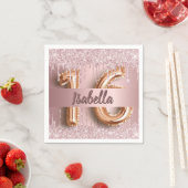 スウィート16赤面ピンクグリッタードリップ名 スタンダードカクテルナプキン (インサイチュ)