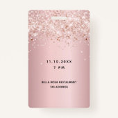 スウィート16赤面ピンクローズグリッターダストネームvip バッジ (裏面)