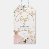 スウィート16赤面フローラバタフライサンキュー ギフトタグ (正面)