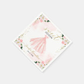 スウィート16赤面フローラピンクドレス スタンダードカクテルナプキン (角)