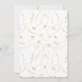 スウィート16金ゴールドワイルドフラワースケッチ16誕生日 招待状 (裏面)