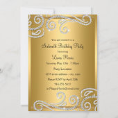 スウィート16金ゴールド弓&スパークルダイヤモンドのお知らせ 招待状 (裏面)