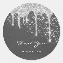 スウィート16 ウェディング ブライダル クラフト シルバー ドリップ ラウンドシール