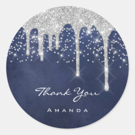 スウィート16 ウェディング ブルー ネイビー お祝い ギフト ラウンドシール