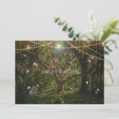 スウィート16 エンチャンテッド フォレスト フラワーズ バタフライ インビ 招待状 (スタンド正面)