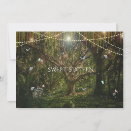 スウィート16 エンチャンテッド フォレスト フラワーズ バタフライ インビ 招待状