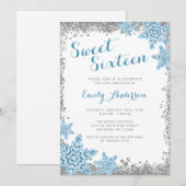 スウィート16 グラム ウィンターワンダーランド シルバー ブルー 招待状 (正面/裏面)