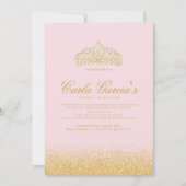 スウィート16 ゴールド＆スパークル 招待状 (正面)