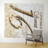 スウィート16 ゴールド フォイル グリッター タペストリー (インサイチュ(横))