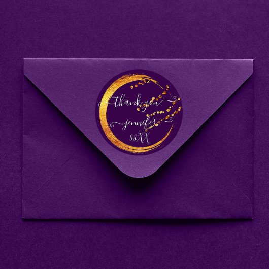 スウィート16 サンクスデート ブライダル パープル ゴールド ハニー ラウンドシール