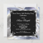 スウィート16 シルバー・スパイダーズ 16歳の誕生日パーティー 招待状 (裏面)